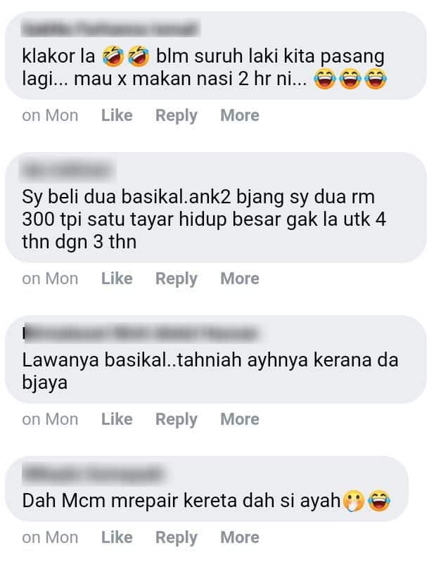 2 Hari Suami Struggle Pasang Basikal Anak, Pelik Mana Bini Simpan Duit Baki
