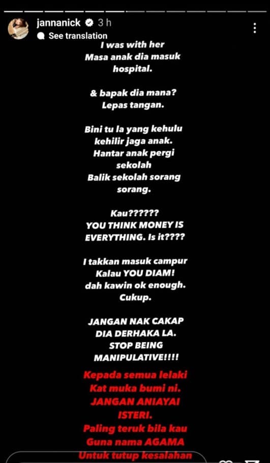 Janna Nick Lepas Geram di IG, Pertahankan BFF Puteri Sarah