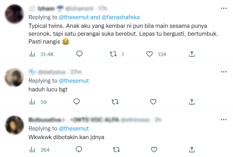 Kembar Suka Main Tarik Rambut, Akhirnya Dua-dua Dibotakkan