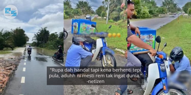 Selamba Redah Arus, Lelaki Termenung Dah Sampai Hujung Motor Tak Hidup