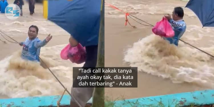 Hampir Dibawa Arus, Usaha Lelaki Ini Hantar Makanan Ke PPS Undang Sebak